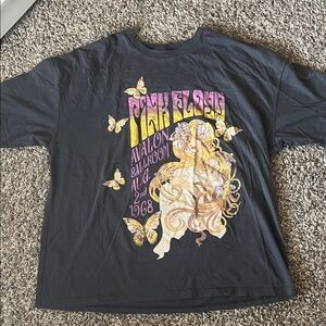 Pink Floyd Avalon Ballroom Graphic Band Tee - Black with Yellow & Pink Art